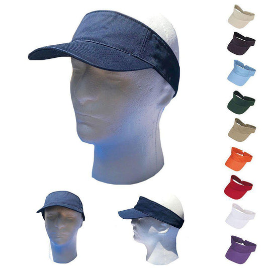 1 Dozen Visors Sun Plain Hat Sports Cap Cotton Golf Tennis Beach Summer Women Men Kids Wholesale Bulk-