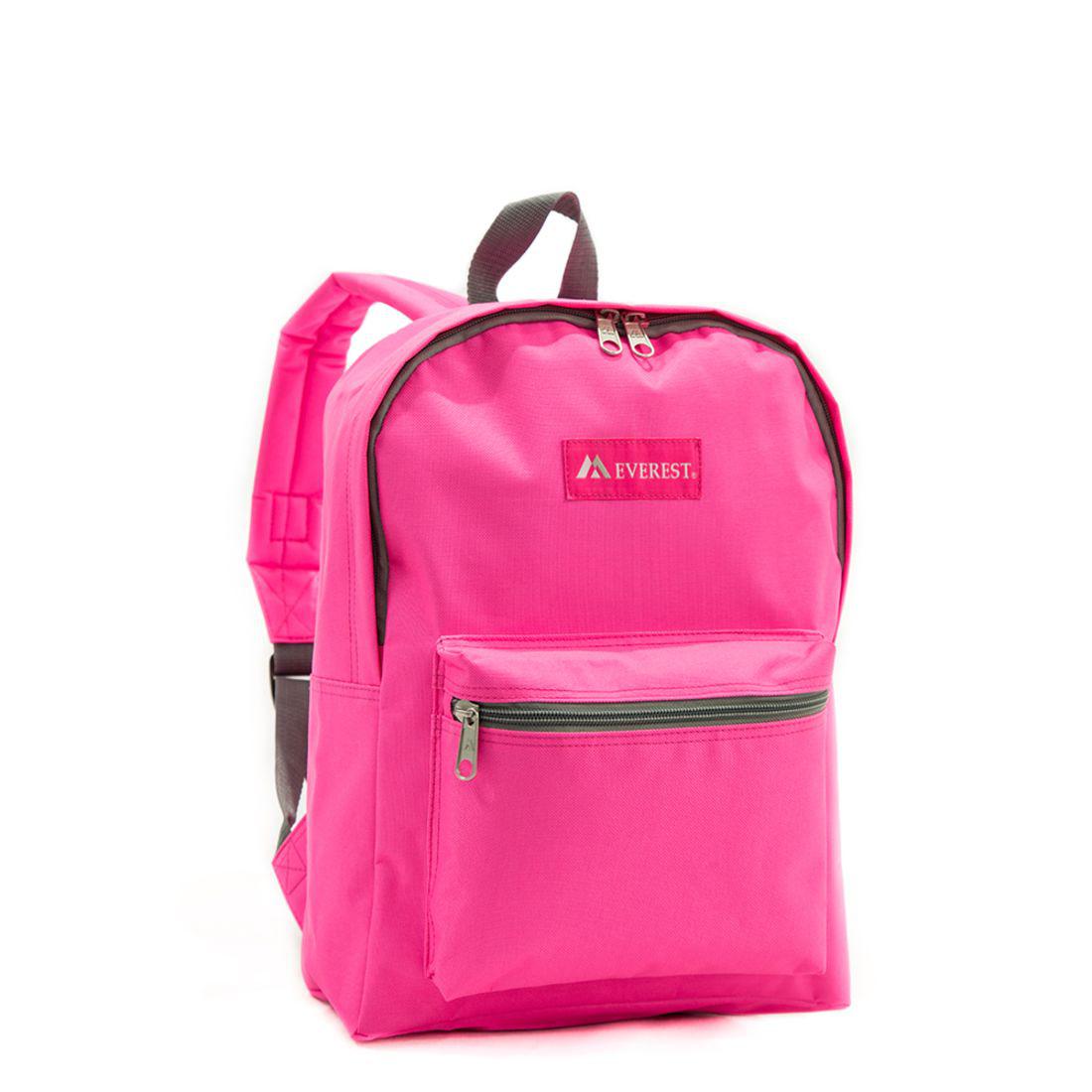 Everest Backpack Book Bag - Back to School Basic Style - Mid-Size-Candy Pink-