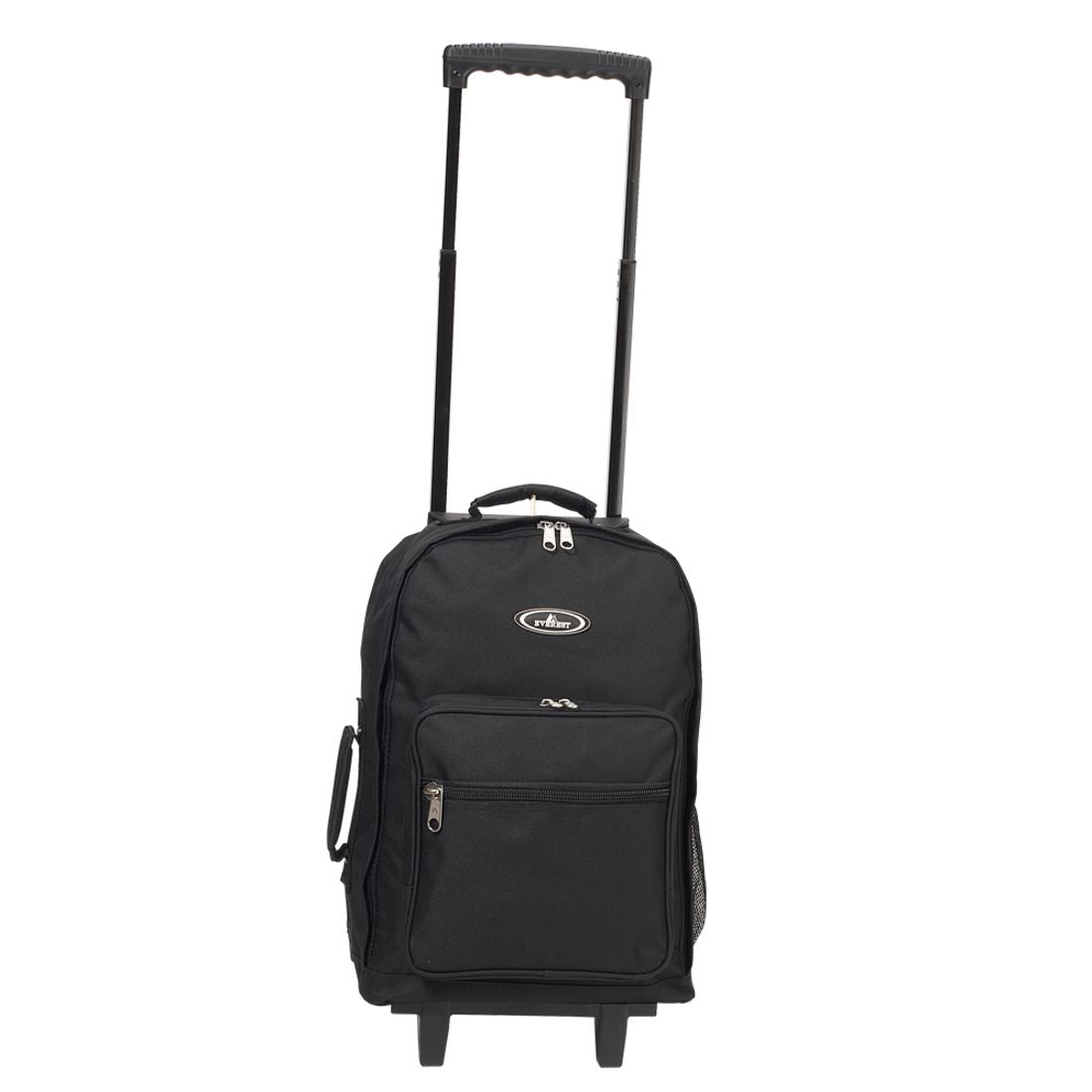 Everest Wheeled Backpack Rolling Carry On Suitcase on Wheels-Black-