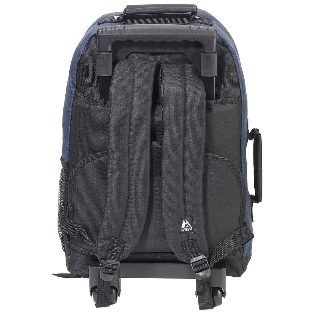 Everest Wheeled Backpack Rolling Carry On Suitcase on Wheels-Black-