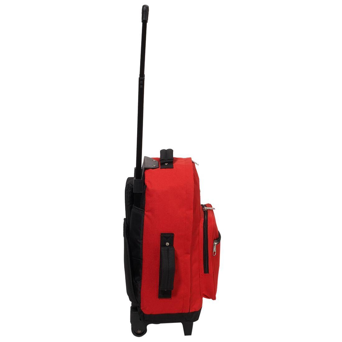 Everest Wheeled Backpack Rolling Carry On Suitcase on Wheels-Black-