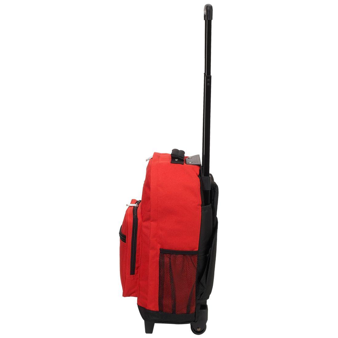 Everest Wheeled Backpack Rolling Carry On Suitcase on Wheels-Black-