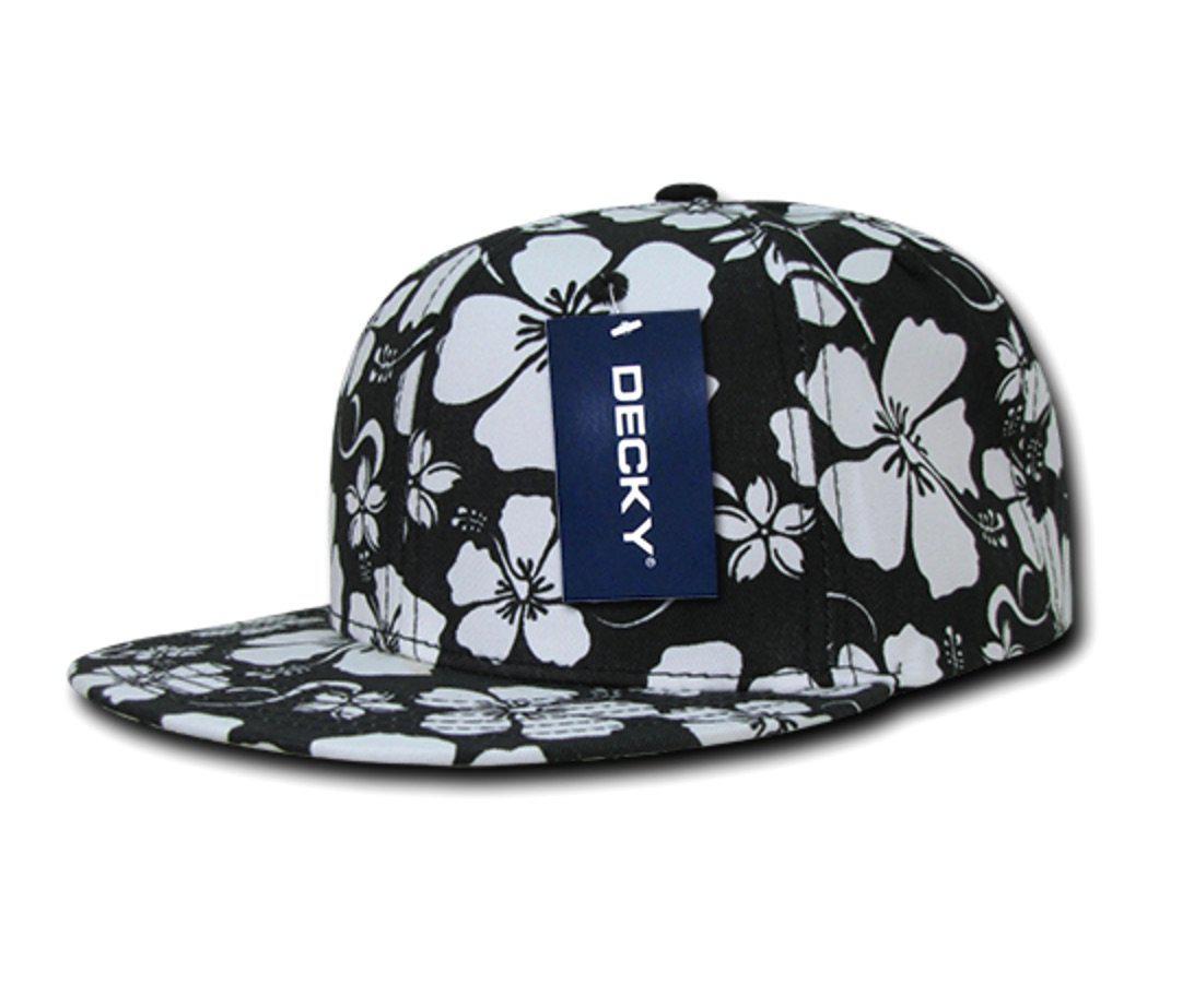 Decky Flowers Floral Hawaiian 5 Panel Cotton Flat Bill Baseball Caps Hats-