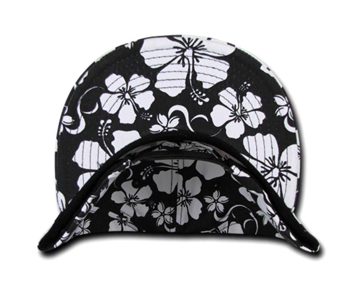 Decky Flowers Floral Hawaiian 5 Panel Cotton Flat Bill Baseball Caps Hats-