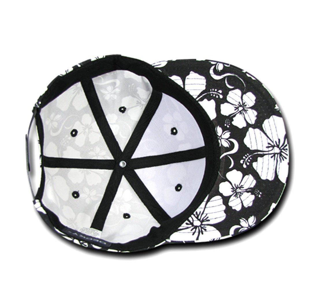 Decky Flowers Floral Hawaiian 5 Panel Cotton Flat Bill Baseball Caps Hats-