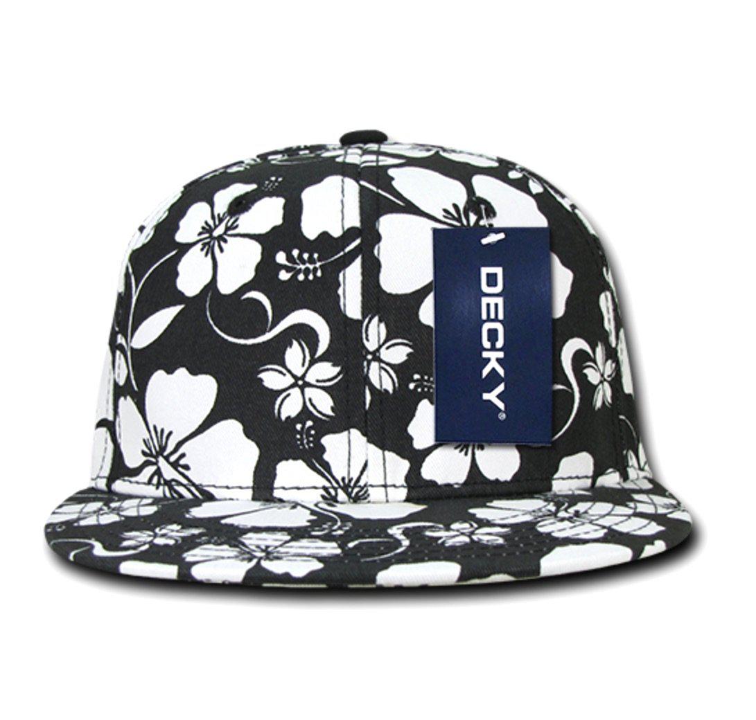 Decky Flowers Floral Hawaiian 5 Panel Cotton Flat Bill Baseball Caps Hats-