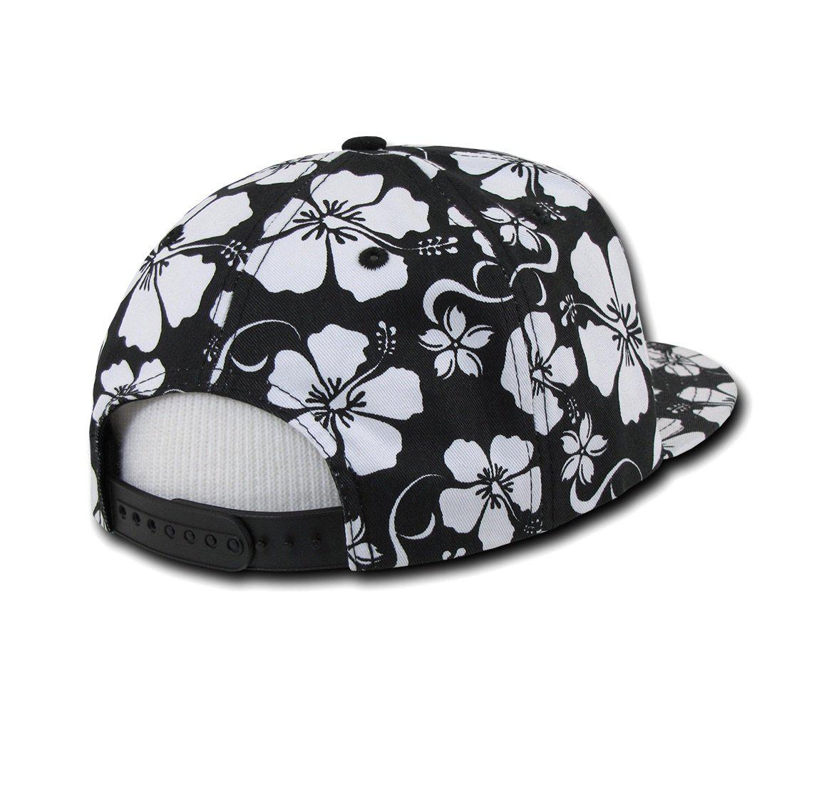Decky Flowers Floral Hawaiian 5 Panel Cotton Flat Bill Baseball Caps Hats-