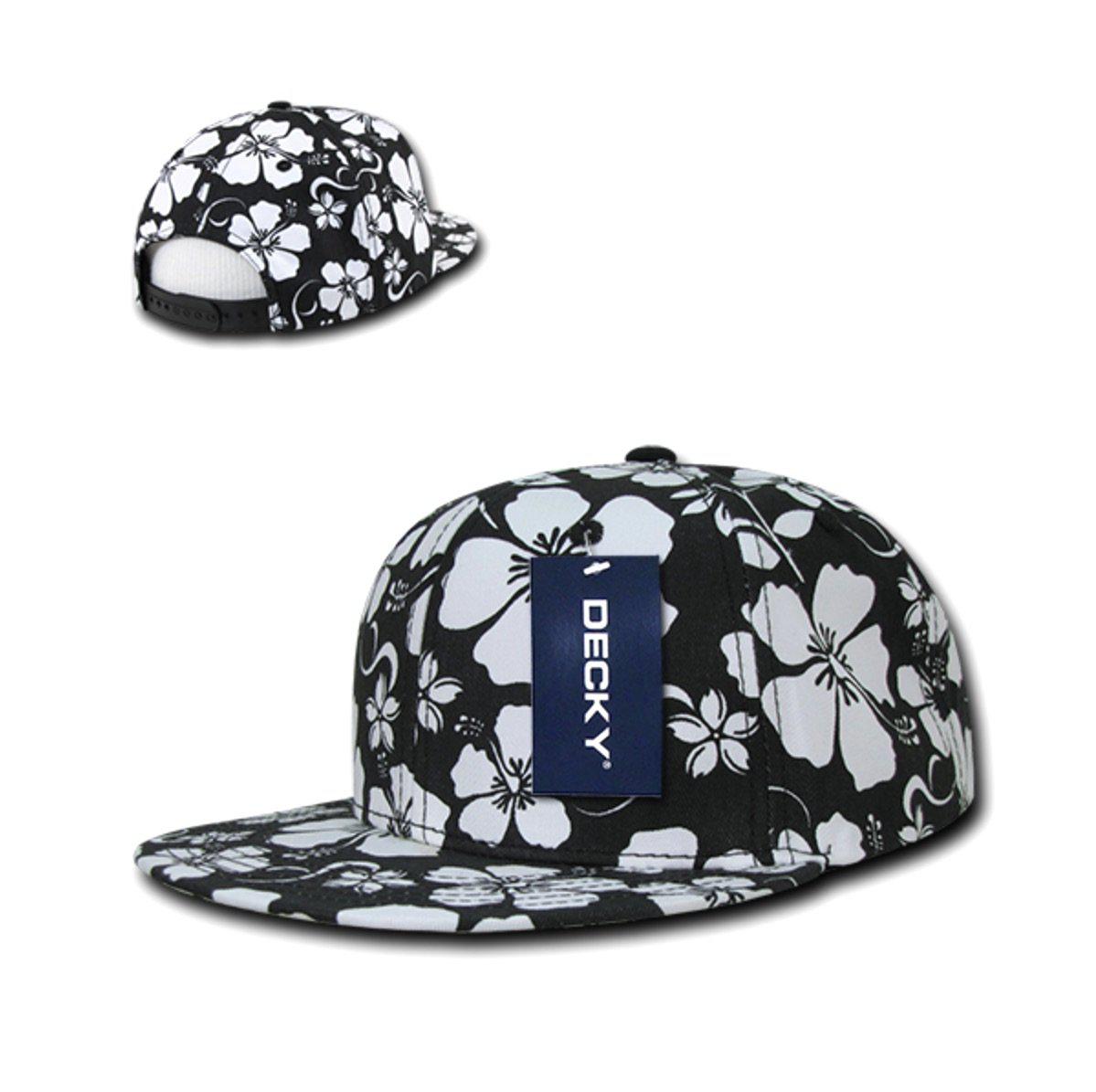 Decky Flowers Floral Hawaiian 5 Panel Cotton Flat Bill Baseball Caps Hats-
