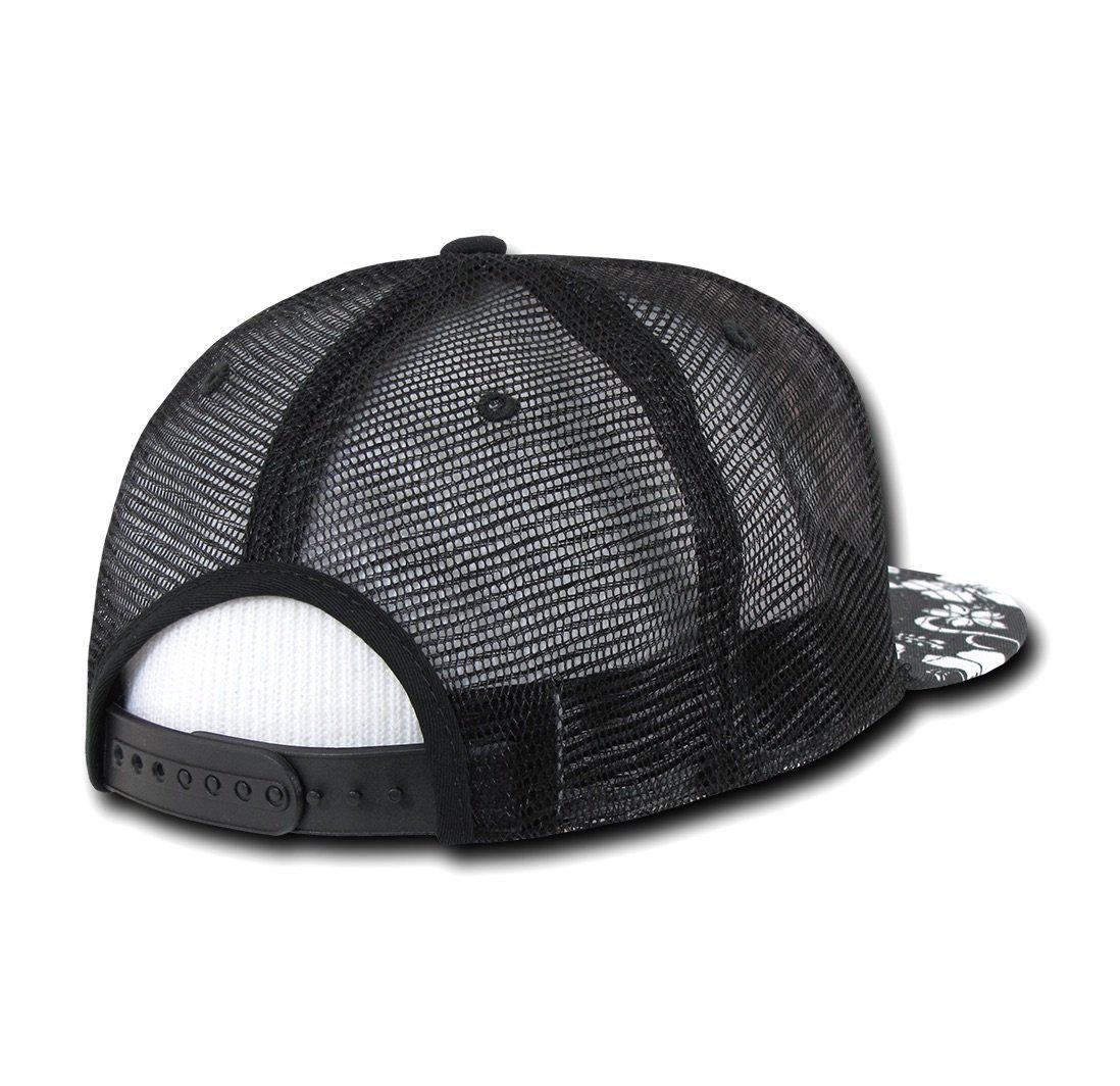 1 Dozen Decky Hibiscus Flower Floral Hawaiian Cotton Trucker Baseball Caps Hats Wholesale Bulk-