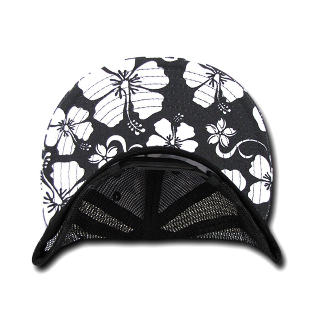 1 Dozen Decky Hibiscus Flower Floral Hawaiian Cotton Trucker Baseball Caps Hats Wholesale Bulk-