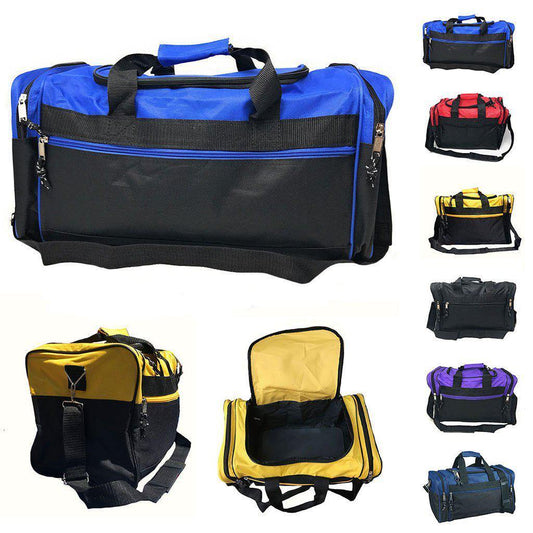 1 Dozen Duffle Bags Travel Size Sports Gym Blank 17inch Wholesale Bulk Lot-