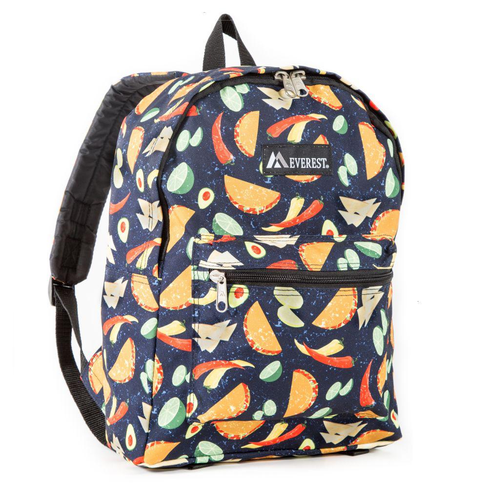Everest Backpack Book Bag - Back to School Basics - Fun Patterns & Prints-Tacos-