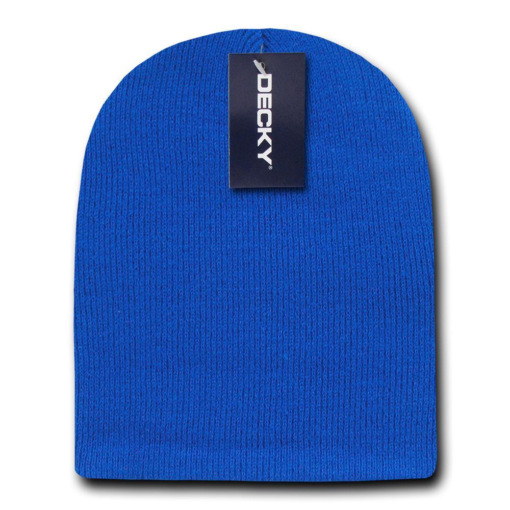 2 Pack Classic Decky Beanies Uncuffed Short Acrylic Skull Warm Winter Unisex-Assorted-