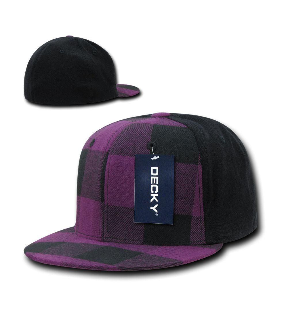 3 Dozen Decky Plaid Flex 6 Panel Fitted Two Tone Baseball Caps Hats Wholesale-