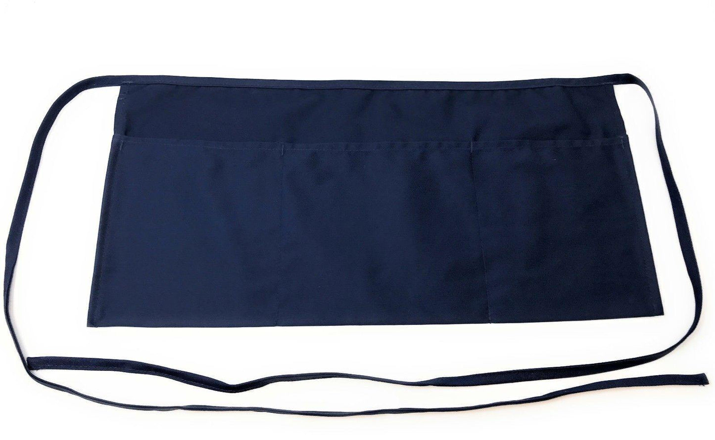 3 Pack Kitchen Waist Aprons With 3 Pockets Crafts Barista Waiter Chef Restaurant Home-BLACK-