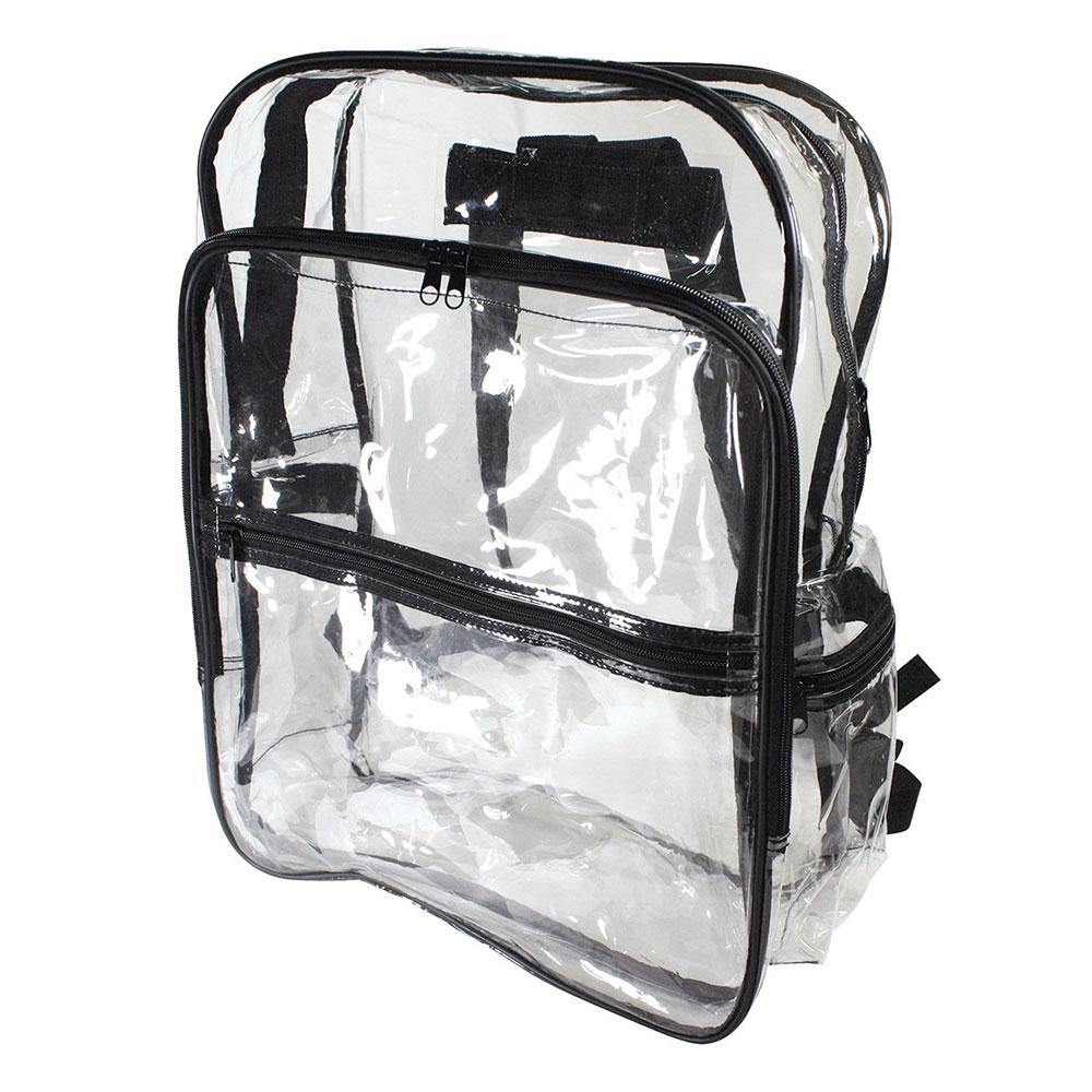 Clear Transparent School Book Bag Security Safety Backpack Shoulder Travel Tsa-