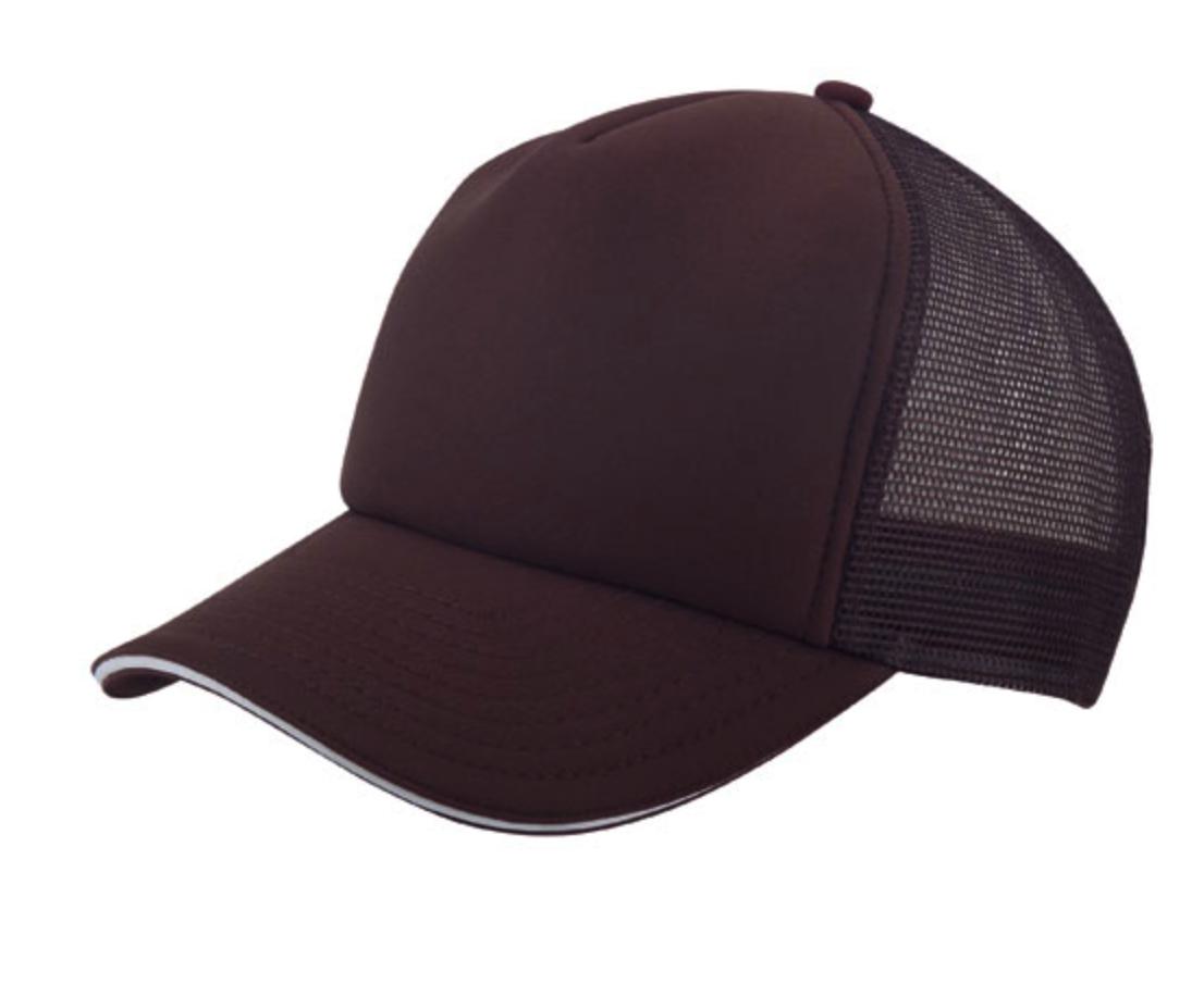 5 Panel Mesh Sandwich Bill Solid Two Tone Trucker Baseball Caps Hats No Sim-Black-