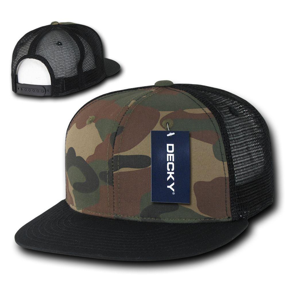 50 Lot Camouflage Flat Bill Foam Mesh Trucker Hats Caps Snapback Wholesale Lots-