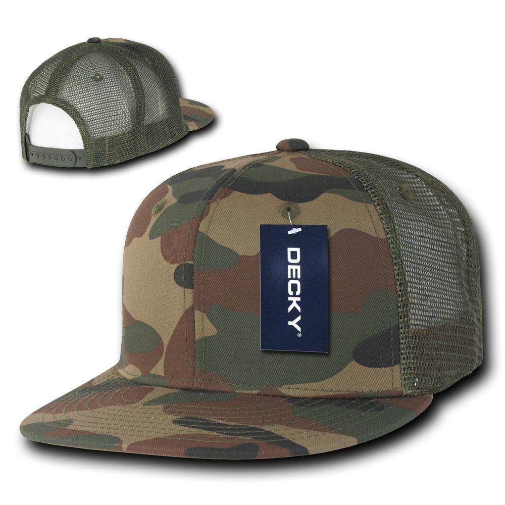 50 Lot Camouflage Flat Bill Foam Mesh Trucker Hats Caps Snapback Wholesale Lots-
