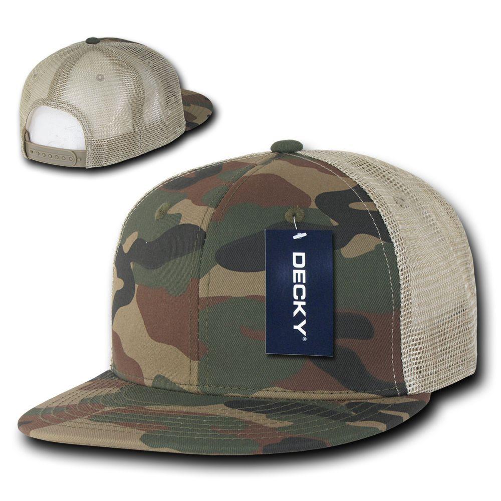 50 Lot Camouflage Flat Bill Foam Mesh Trucker Hats Caps Snapback Wholesale Lots-