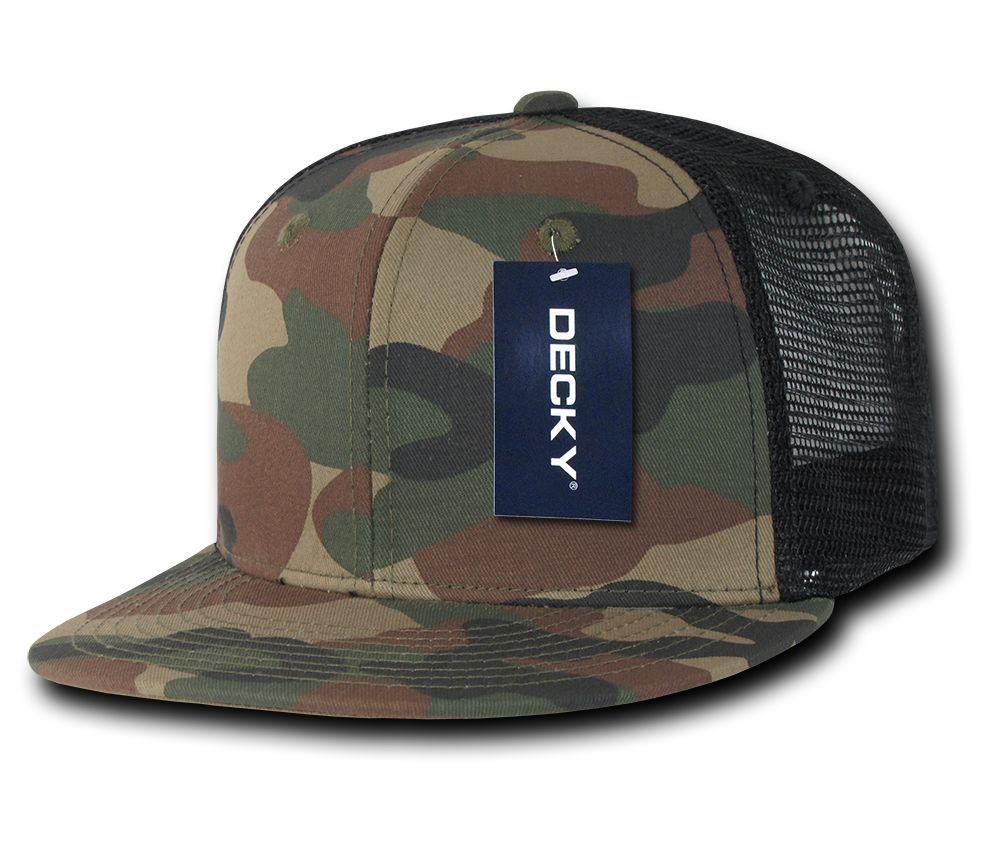 50 Lot Camouflage Flat Bill Foam Mesh Trucker Hats Caps Snapback Wholesale Lots-
