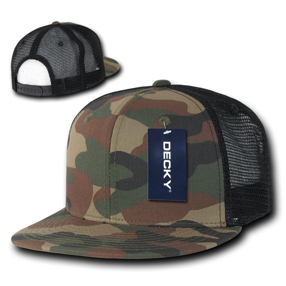50 Lot Camouflage Flat Bill Foam Mesh Trucker Hats Caps Snapback Wholesale Lots-