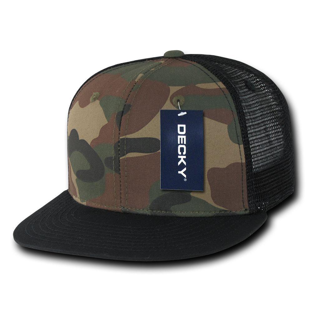 50 Lot Camouflage Flat Bill Foam Mesh Trucker Hats Caps Snapback Wholesale Lots-