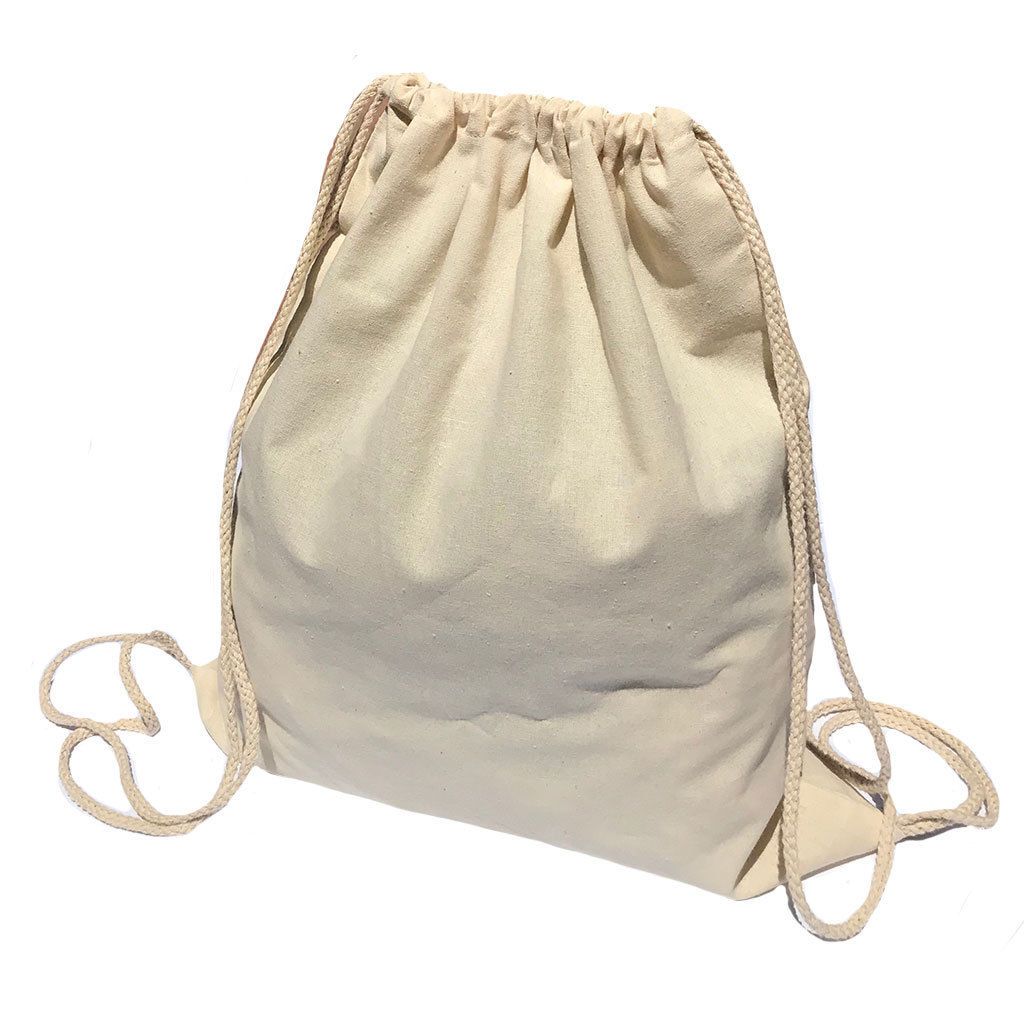 50 Lot Cotton Natural White Drawstring Backpack Tote Sack Bag Wholesale Lot-