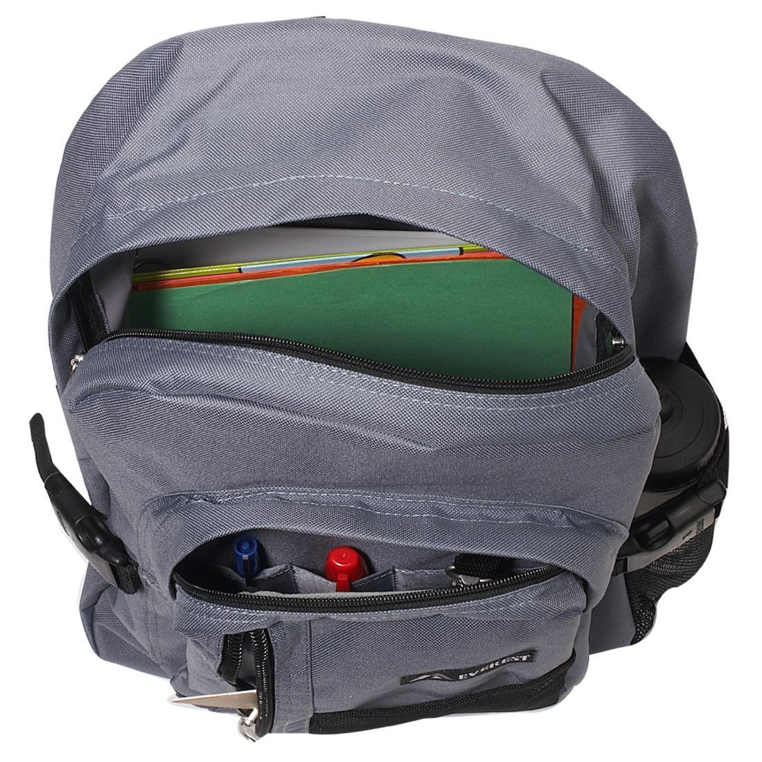 Everest Backpack with Front Mesh Pocket-Black-