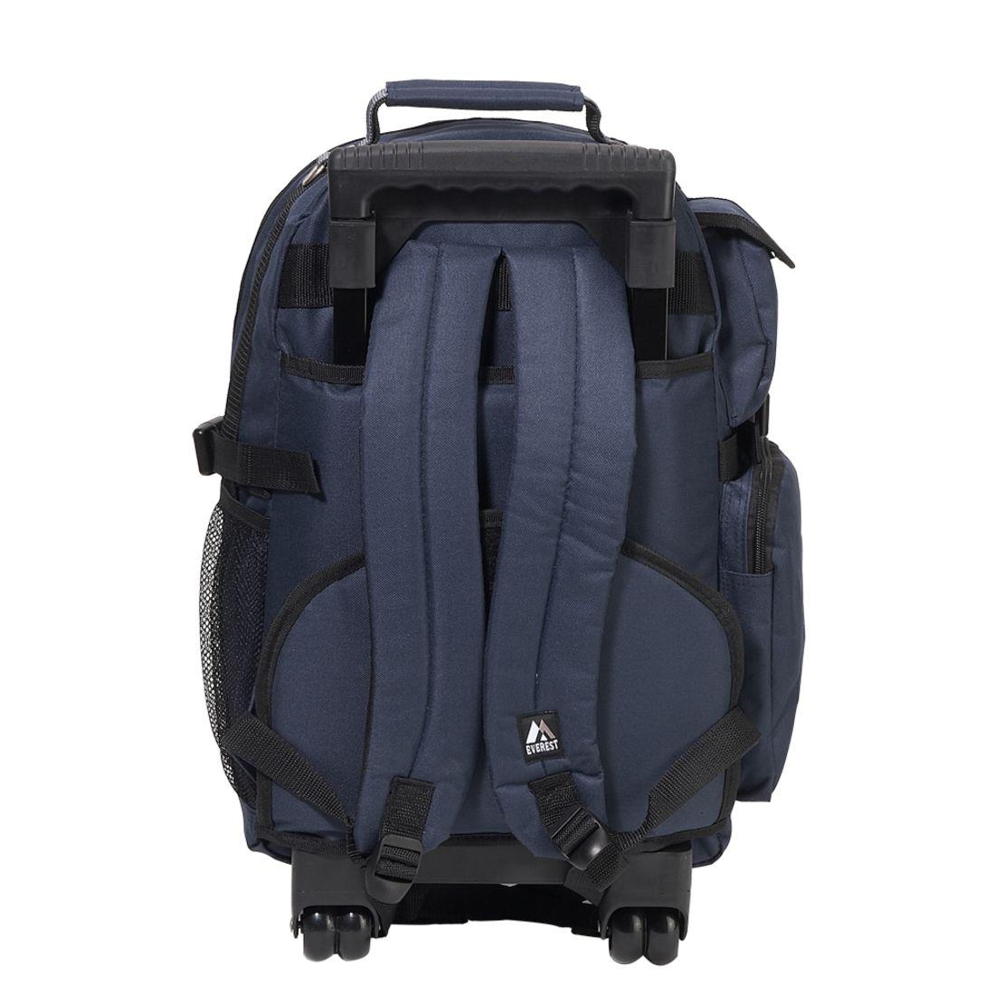 Everest Deluxe Wheeled Backpack-Black-