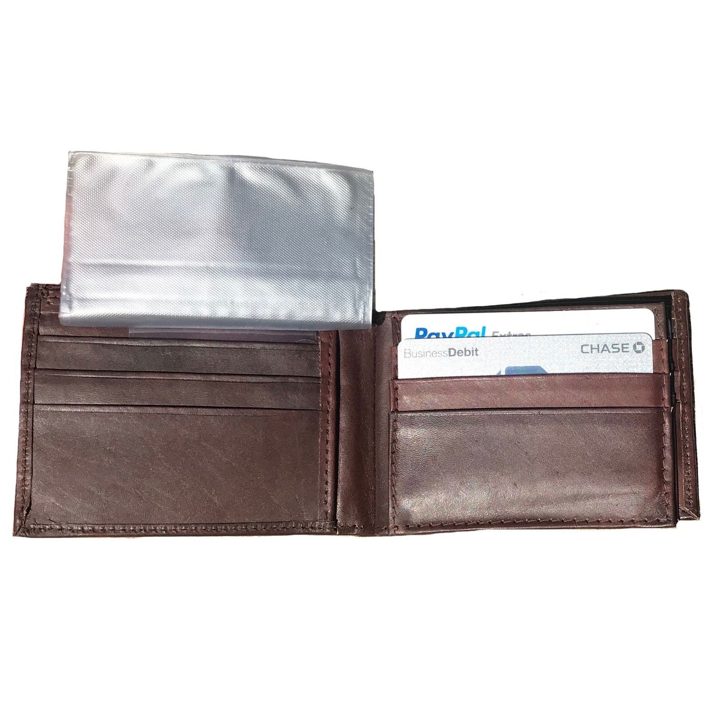 Casaba Genuine Leather Bifold Wallets Cash Slots ID Coin Key Pocket Mens Womens-Black (Double ID)-