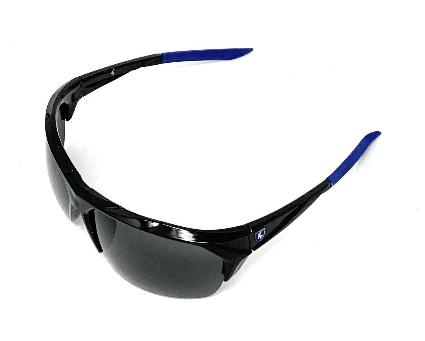 Polarized Half Frame Sunglasses Sports Warrior Style Driving Motorcycle Fishing-Black / Blue White (frame)-