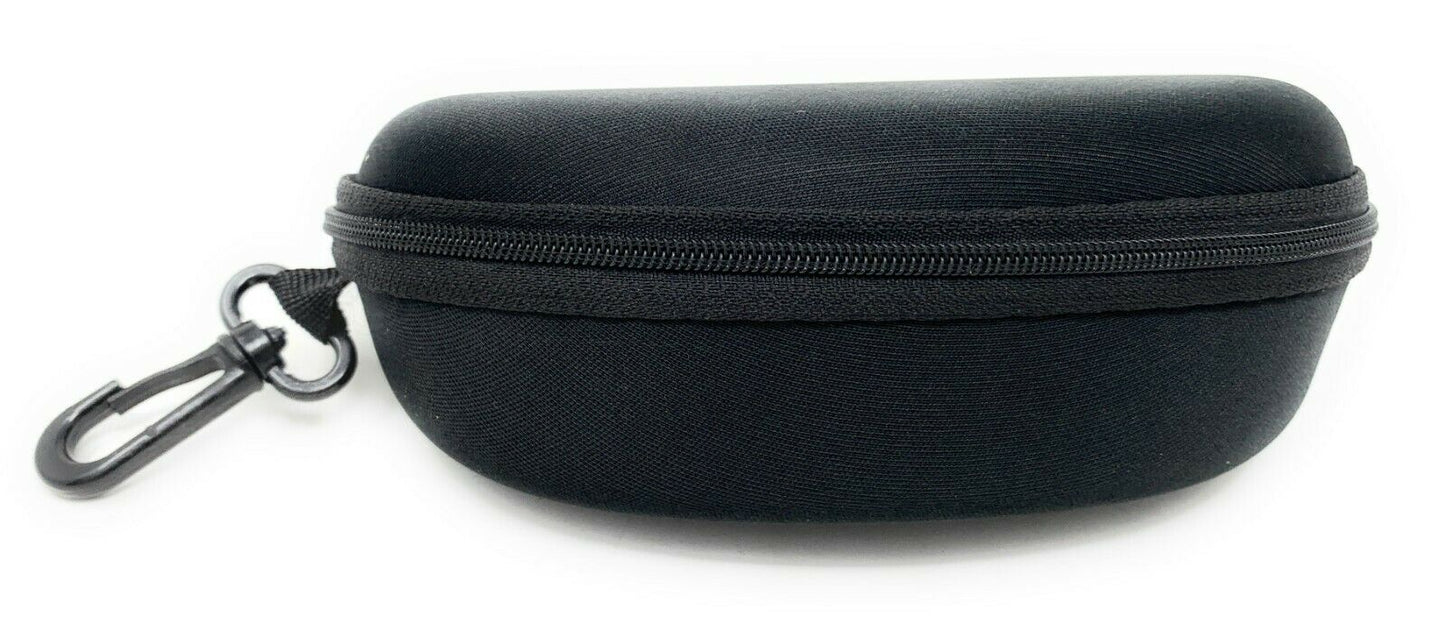 Hard Shell Sunglasses Protective Zipper Case with Belt Hook Clip Black-
