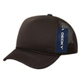 Decky Solid Two Tone 5 Panel Kids Foam Trucker Hats Caps Unisex-Brown-