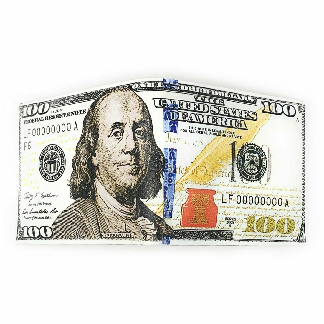 USA Patriotic Bifold Wallets In Gift Box Mens Womens Youth-100 Dollar Old-