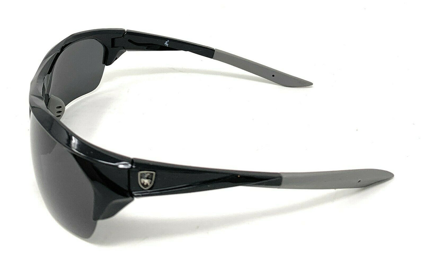 Polarized Half Frame Sunglasses Sports Warrior Style Driving Motorcycle Fishing-Black / Blue White (frame)-