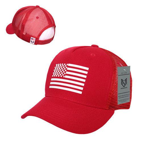 Rapid Dominance USA American Rubber Flag Acrylic 5 Panel Trucker Dad Caps Hats-USA-NAVY-