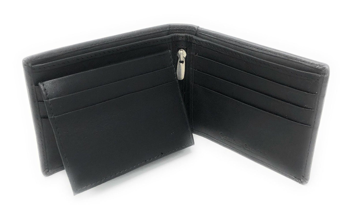 Casaba Genuine Leather Bifold Wallets Cash Slots ID Coin Key Pocket Mens Womens-Black (Double ID)-