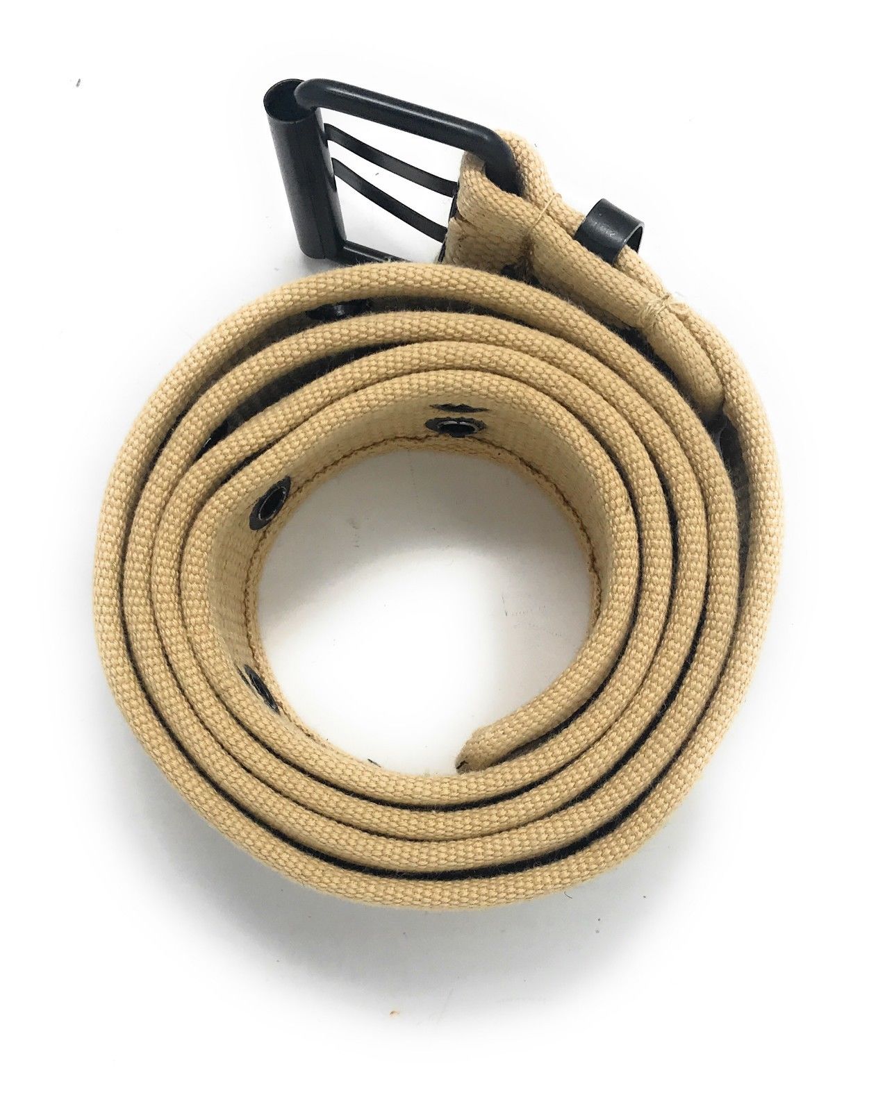 Casaba Canvas Belts Double Row 2 Holes Grommet Fabric Military Mens Women Unisex-Black-Small (30"- 32")-