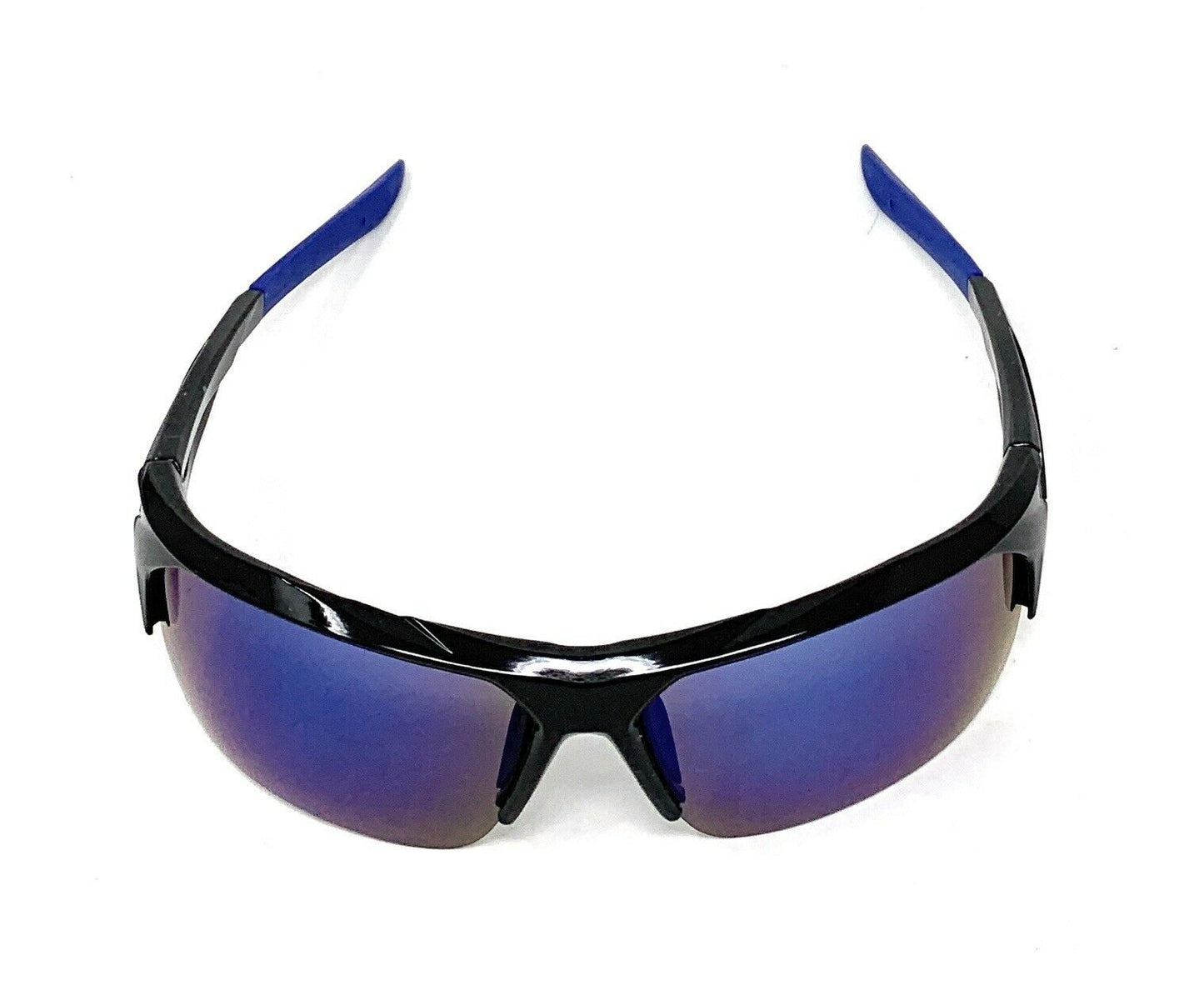 Polarized Half Frame Sunglasses Sports Warrior Style Driving Motorcycle Fishing-Mirror / Blue (frame)-