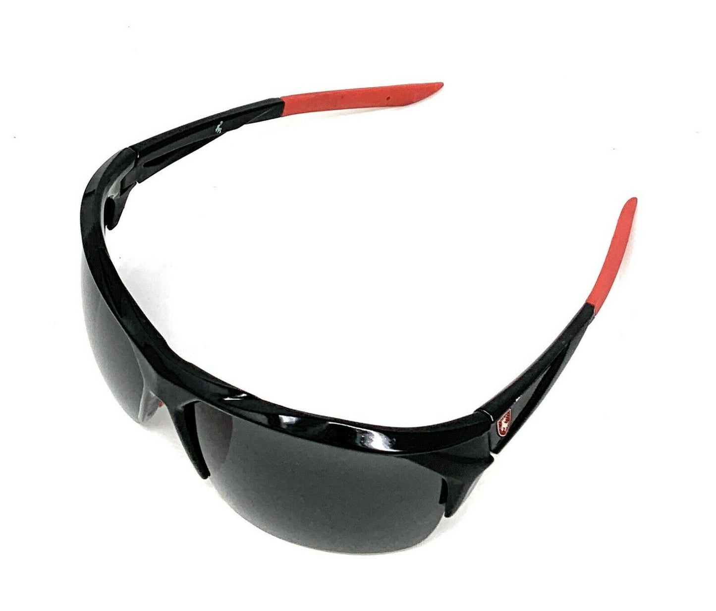 Polarized Half Frame Sunglasses Sports Warrior Style Driving Motorcycle Fishing-Black / Blue White (frame)-