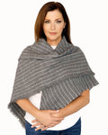 Casaba Womens Warm Winter Scarves Scarf Wraps Shawls Blankets Triangle Plaid-Grey-Stripes-Chaco-