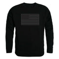 RAPDOM Tactical Distressed Flag Crewneck Fleece Sweatshirts-Small-Black-