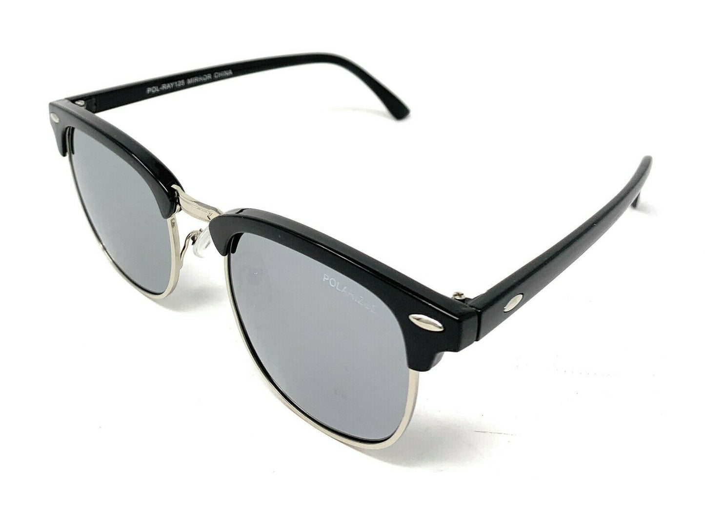 Club Style Polarized Sunglasses Mirror Lens Driving Mens Womens With Pouch-Blue Mirror/Gold/Black-