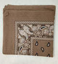 Bandanas 100% Cotton Double-Sided Printed Paisley Cloth Scarf Wrap Face Mask Cover-Brown-