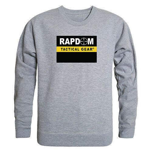 RAPDOM Tactical Crewneck Fleece Sweatshirts-Small-Black-