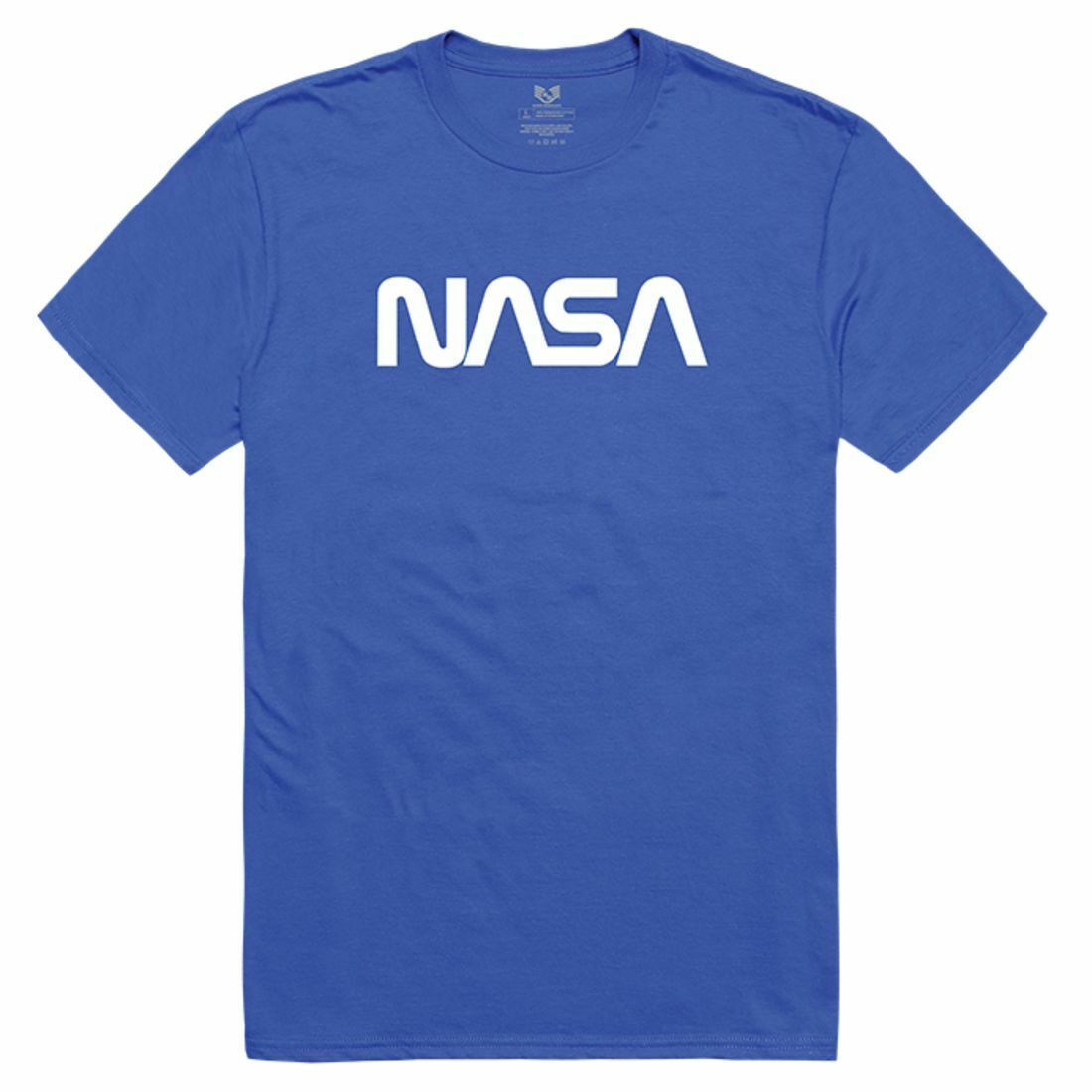 NASA Official Text Logo Cotton T-Shirts Unisex-Black-S-