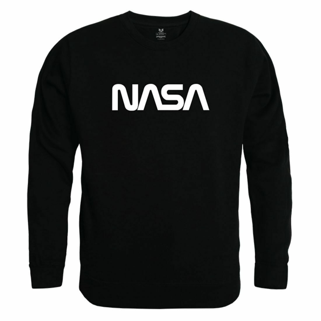 NASA Official Text Logo Crewneck Sweatshirts Sweaters Unisex-Black-S-