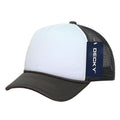 Decky Solid Two Tone 5 Panel Kids Foam Trucker Hats Caps Unisex-Charcoal/White-