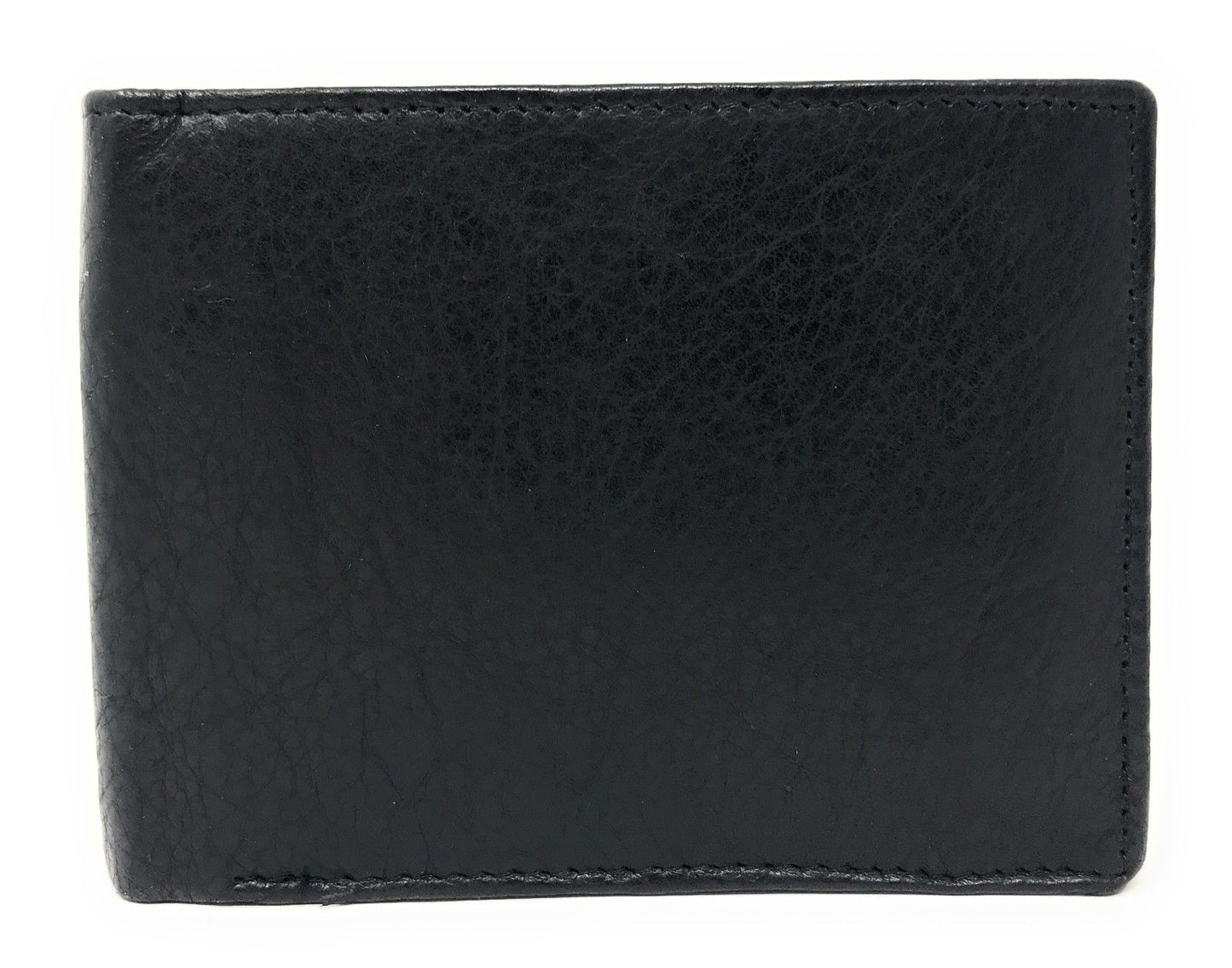 Casaba Genuine Leather Bifold Wallets Cash Slots ID Coin Key Pocket Mens Womens-Black (Double ID)-